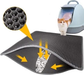 2 Pack Cat Litter Mat Trapping for Litter Box, No Slip & Large, Urine & Waterproof, Washable Easy Clean (24" x 15")