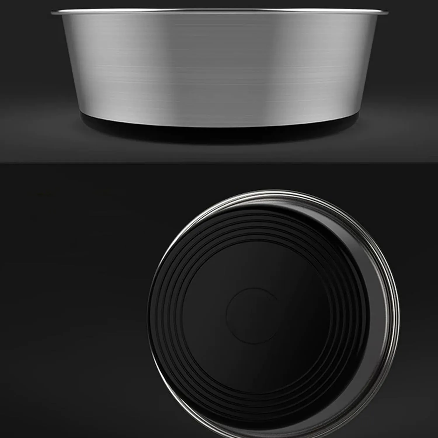 2 Packs Stainless Steel Metal Dog/Cat Bowl & Waterproof Pet Feeding Silicone Mats with High Lips,Rubber Base Anti Slip Heavy-Duty Bowl,mats for Controlling Water and Food Spills to Protect The Floor.