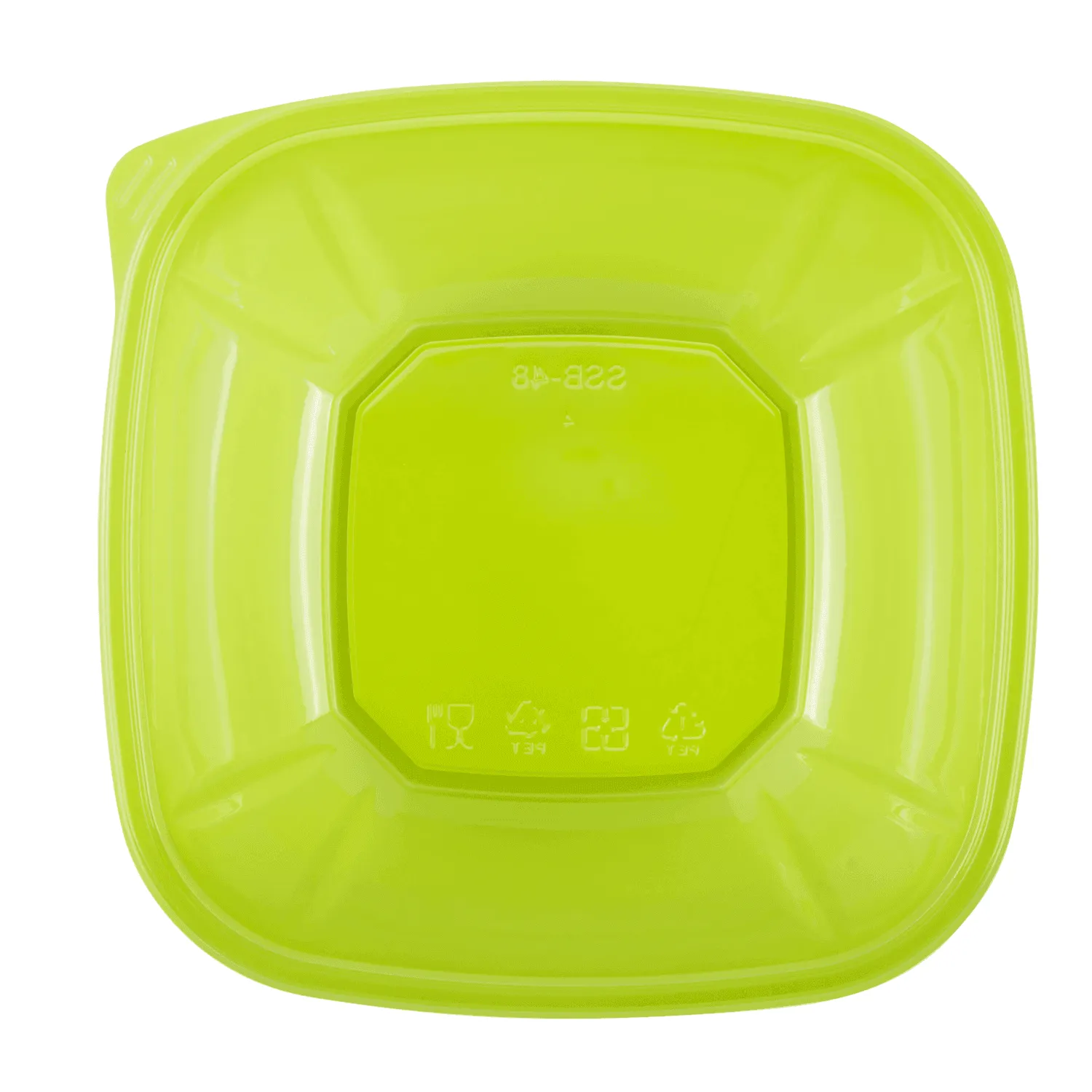 [300 ct] 48 oz Square Disposable Salad Bowl Lids | PET | Green