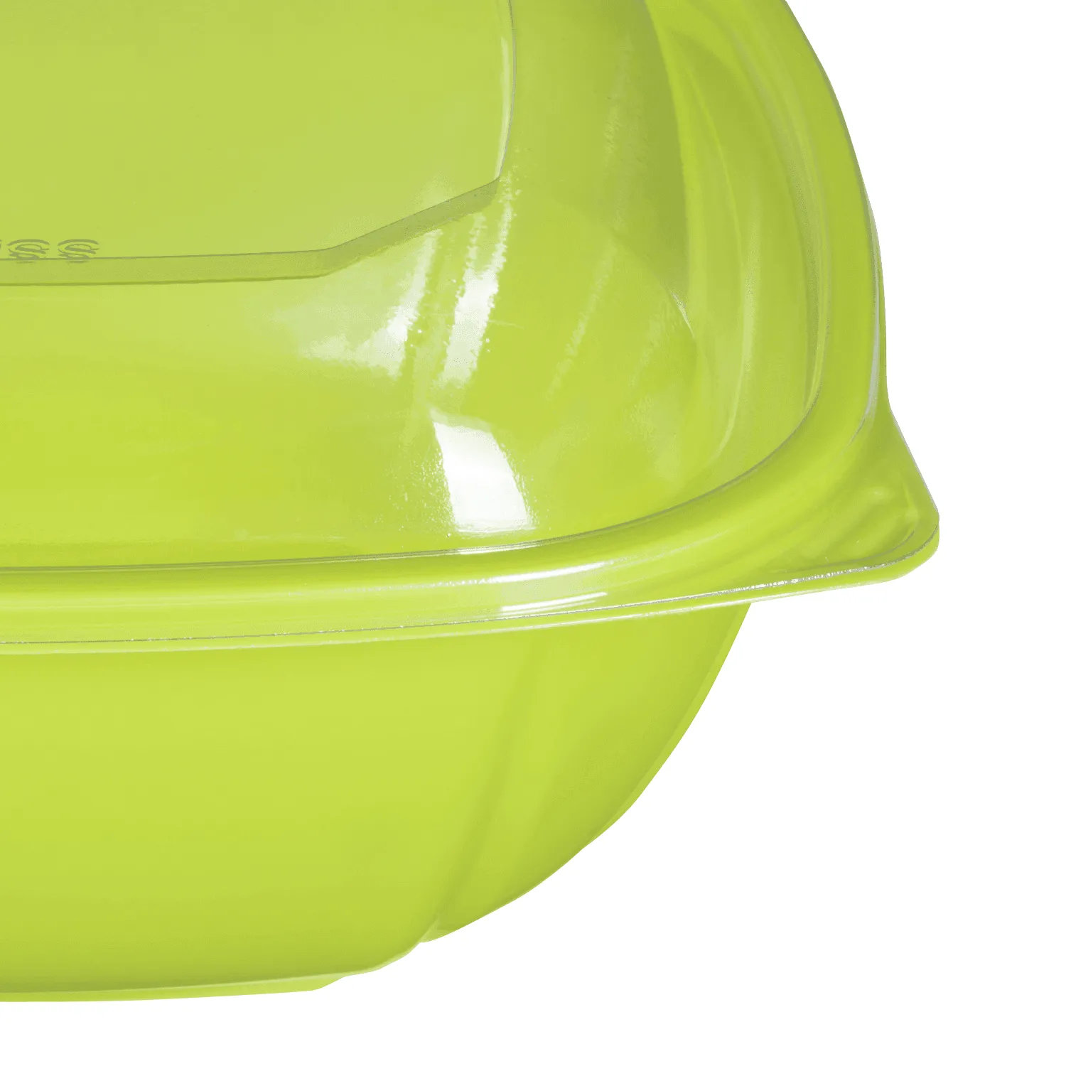 [300 ct] 48 oz Square Disposable Salad Bowl Lids | PET | Green