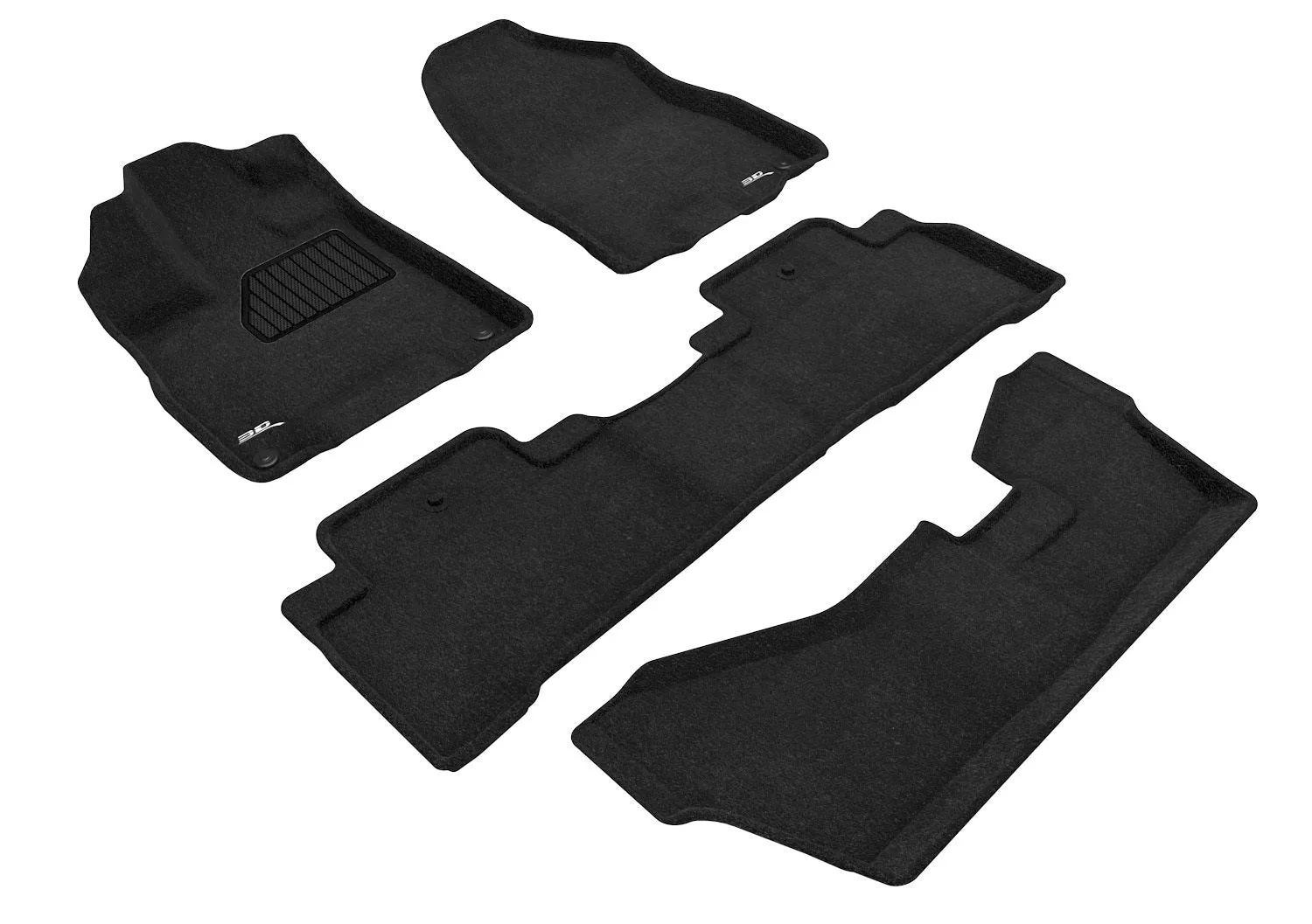 3D MAXpider L1AC00604709 - ELEGANT Floor Mat 4 pc. Front Rear and Third Row Black