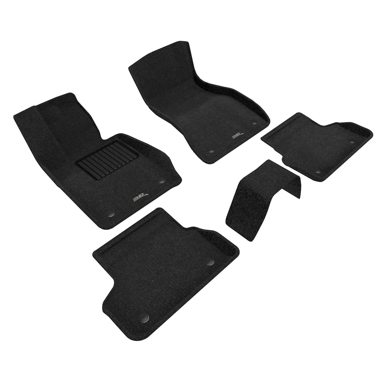 3D MAXpider L1BM08404709 - ELEGANT Floor Mat 5 pc. 1st/2nd Row Front and Rear Black