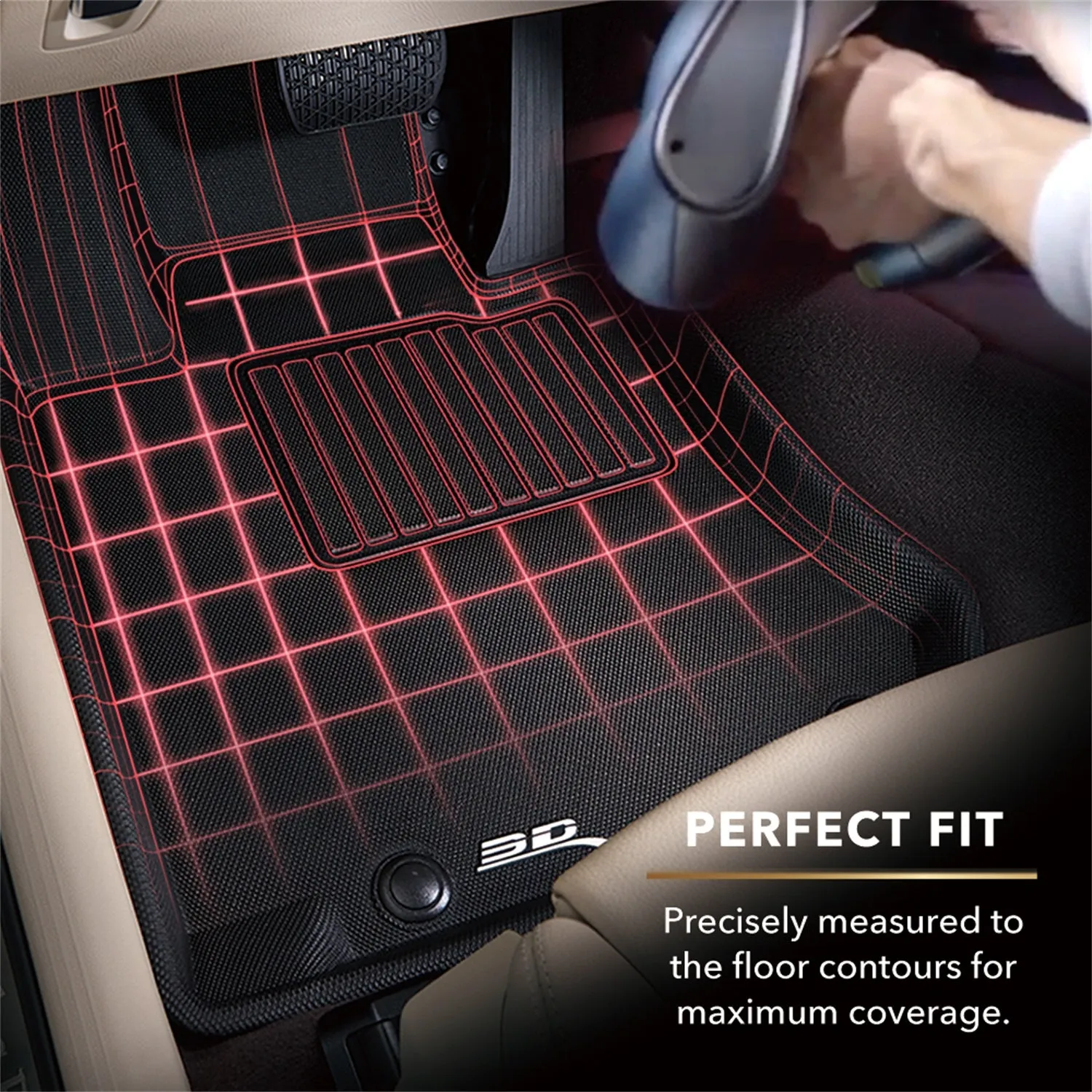 3D MAXpider L1FR02921501 - KAGU Floor Mat Gray 1 pc. 2nd Row Rear