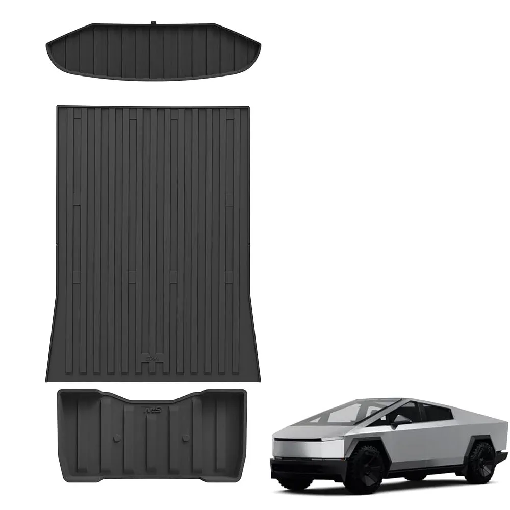 3W Tesla Cybertruck 2023 2024 Custom Floor Mats / Trunk Mats / Bed Mat TPE Material & All-Weather Protection