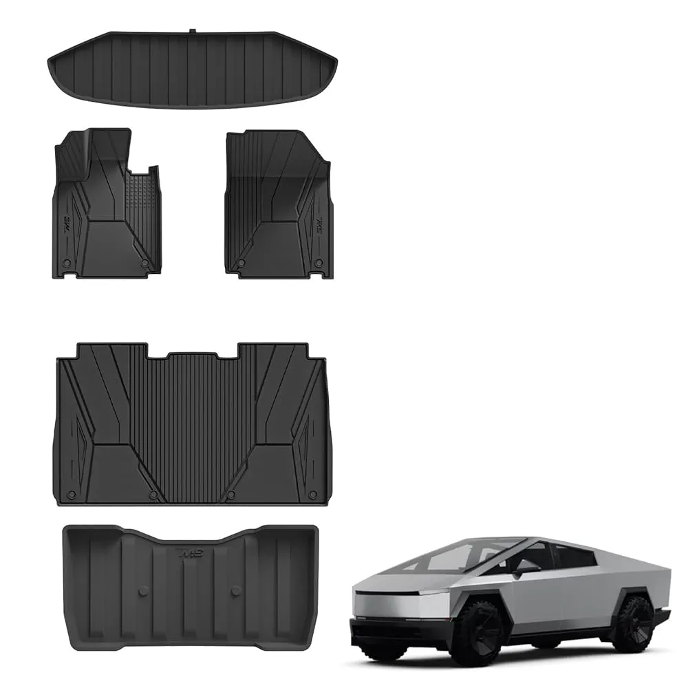 3W Tesla Cybertruck 2023 2024 Custom Floor Mats / Trunk Mats / Bed Mat TPE Material & All-Weather Protection