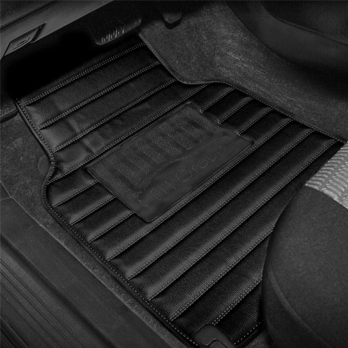 4-Piece Set: Heavy Duty Non-Slip Faux Leather Floor Mats