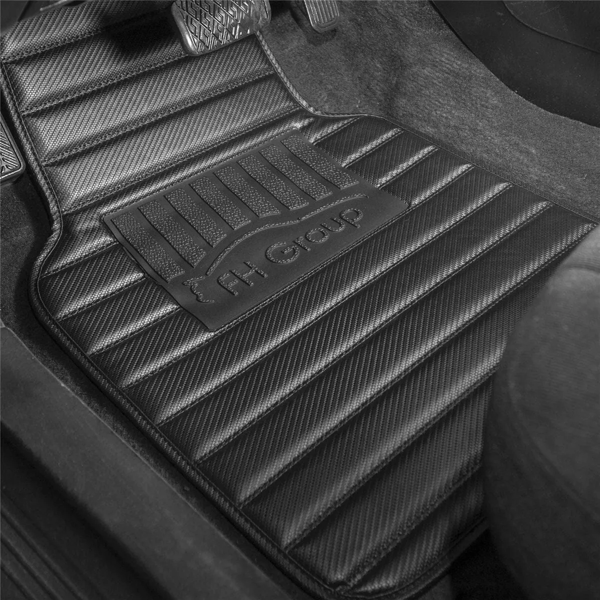 4-Piece Set: Heavy Duty Non-Slip Faux Leather Floor Mats