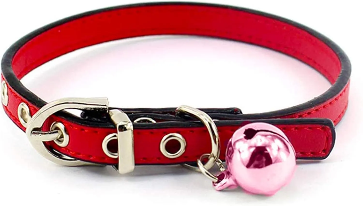 4 Sets Cat Bell for Dog Collar Charm Training Pet Pendant Accessories with 2 Pack Stainless Steel Dog Tag Clips(2 Medium Pink)