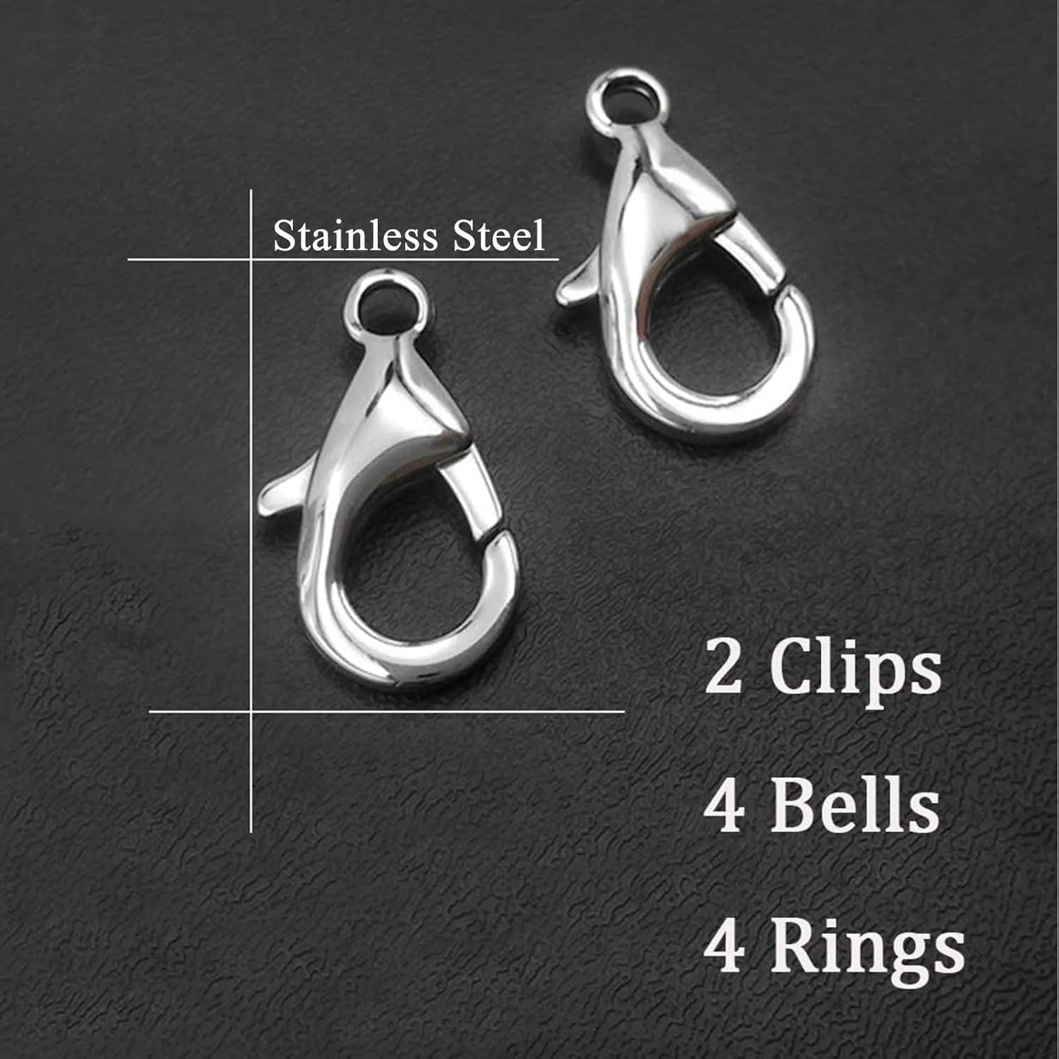 4 Sets Cat Bell for Dog Collar Charm Training Pet Pendant Accessories with 2 Pack Stainless Steel Dog Tag Clips(2 X-Small Pink)