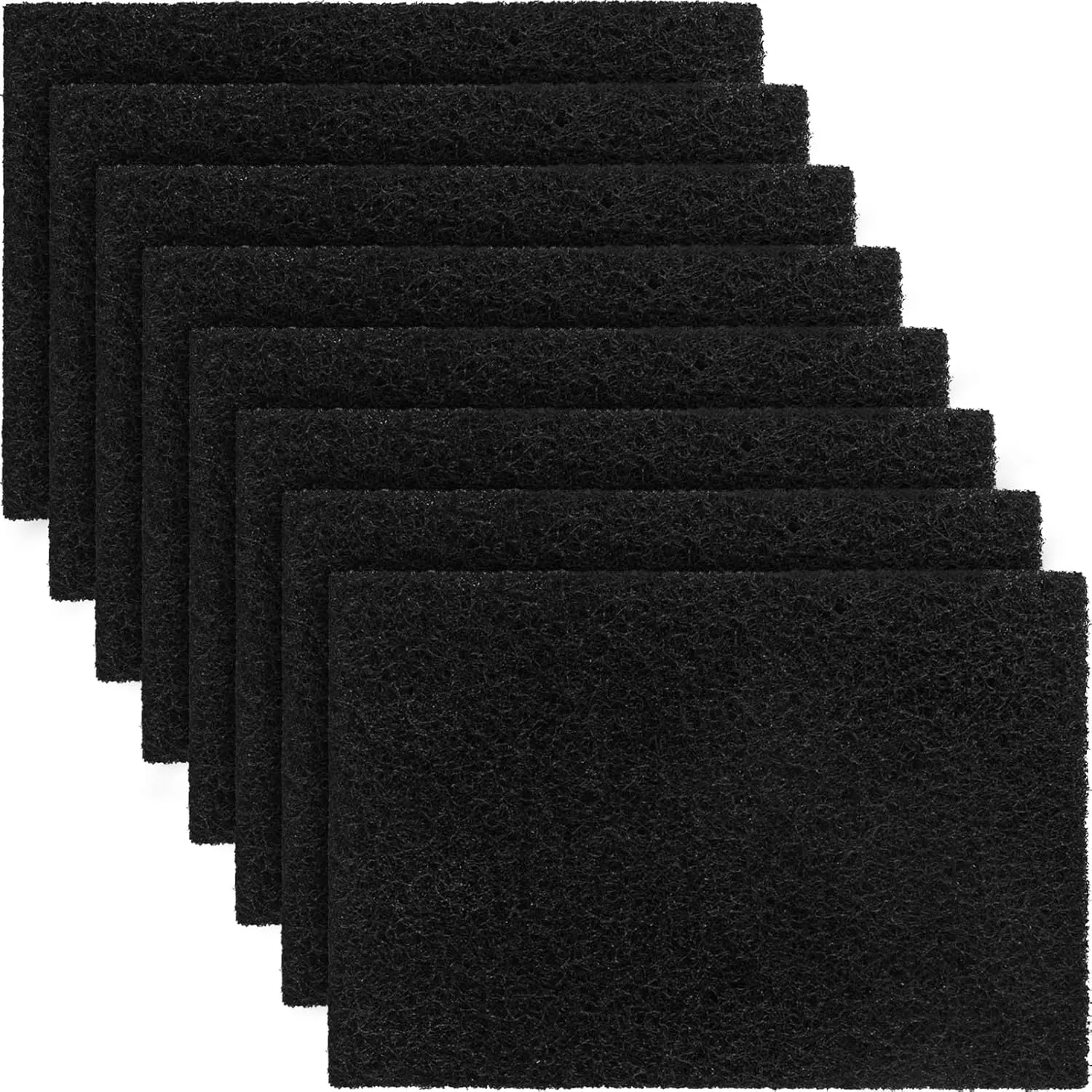 8 Pcs Charcoal Filters Compatible with Van Ness Cat Litter Box, Black 4.5 x 6.5Inch Replacement Activated Carbon Premium Odor Filters for Pureness F6 Zeloite Air Filter