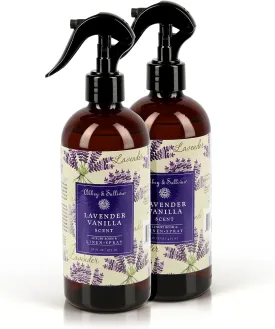 Abbey & Sullivan Linen Spray, Lavender Vanilla, Fabric Freshener and Odor Eliminator, Pack of 2, 16 oz