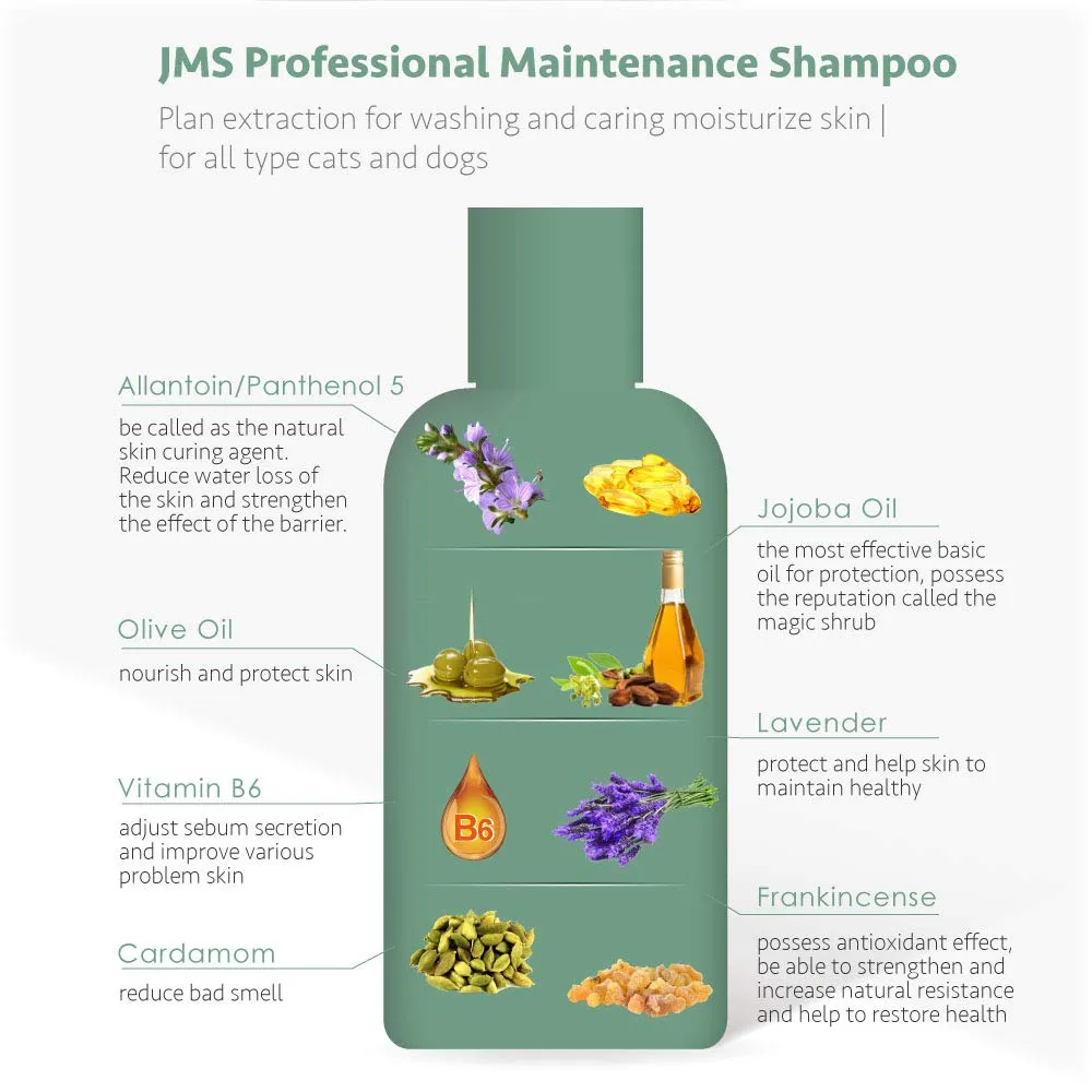 Arf Arf JMS Professional Maintenance Cat & Dog Shampoo - Moisturizing Dog Shampoo with Jojoba Oil and Lavender - Pet Shampoo for Sensitive Skin - Puppy Shampoo Especially for Problem Skin