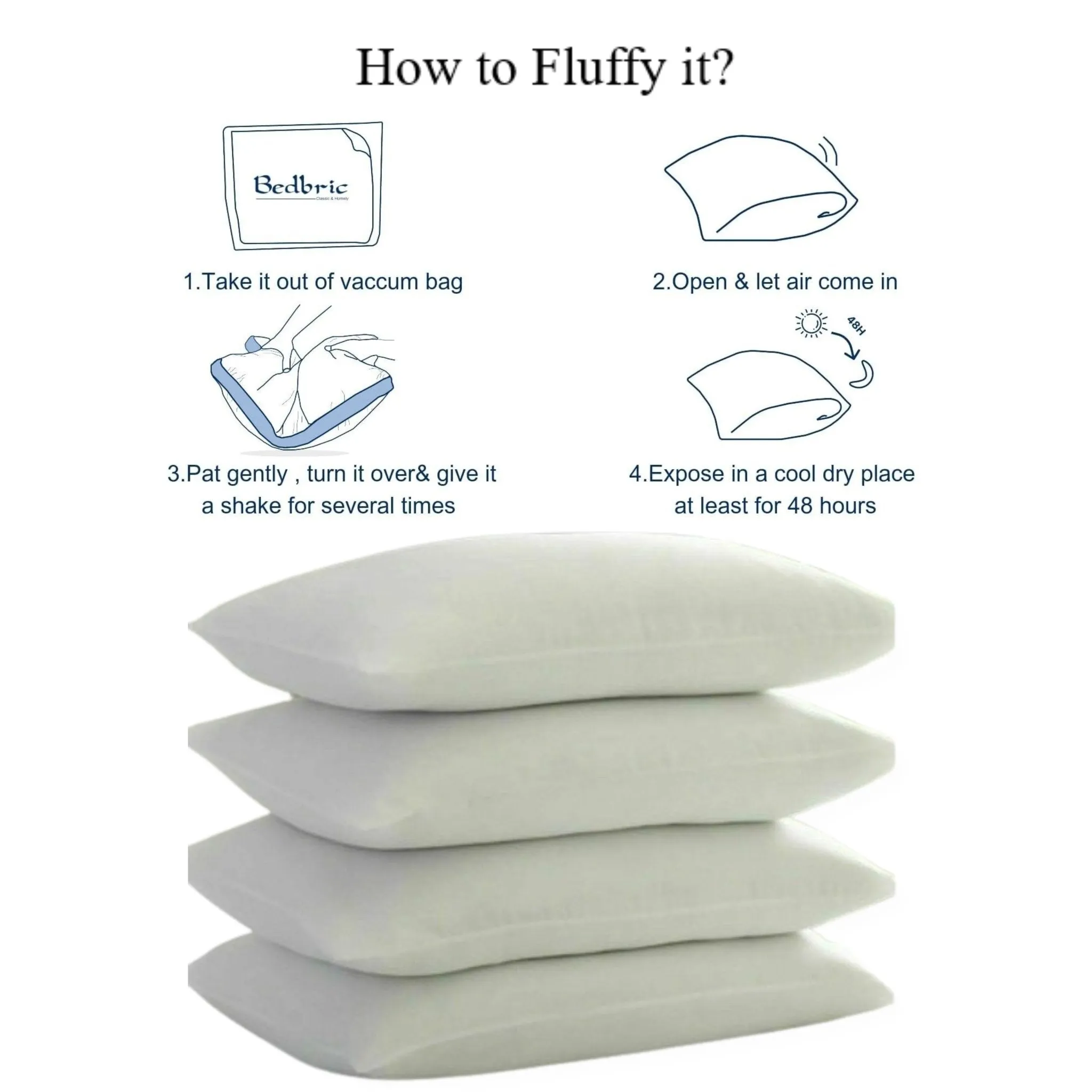 ARLINENS Hollow Fibre Pillows Hotel Quailty Plump Extra Filled Bounce Back Pillows