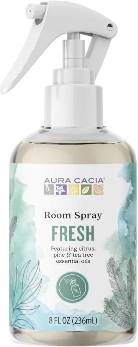 Aura Cacia Fresh Room Spray 8 Fl. oz. - Light Aroma, No Synthetic Fragrances