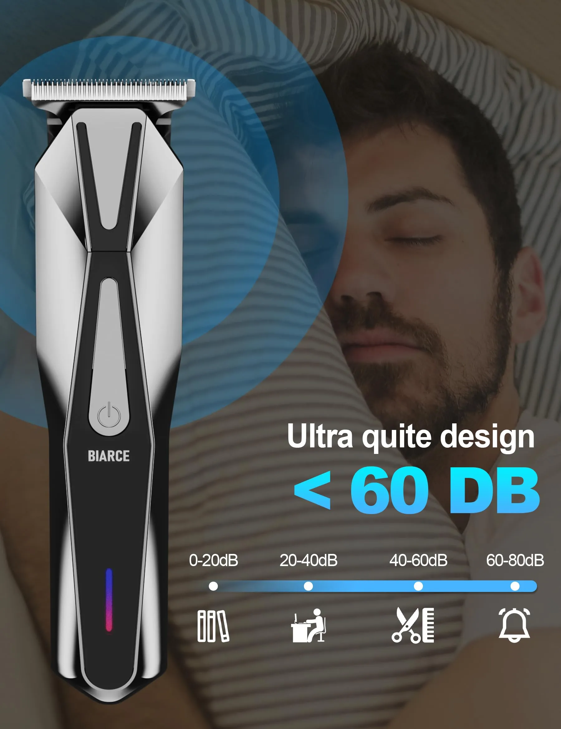 Beard Trimmer for Men,Cordless Beard Trimmers Men Rechargeable,Waterproof Beard Trimmer,Cordless Hair Clipper Electric T-Blade Trimmer Mens Grooming Kit for Mustache Body Face Beard, Gifts for Men