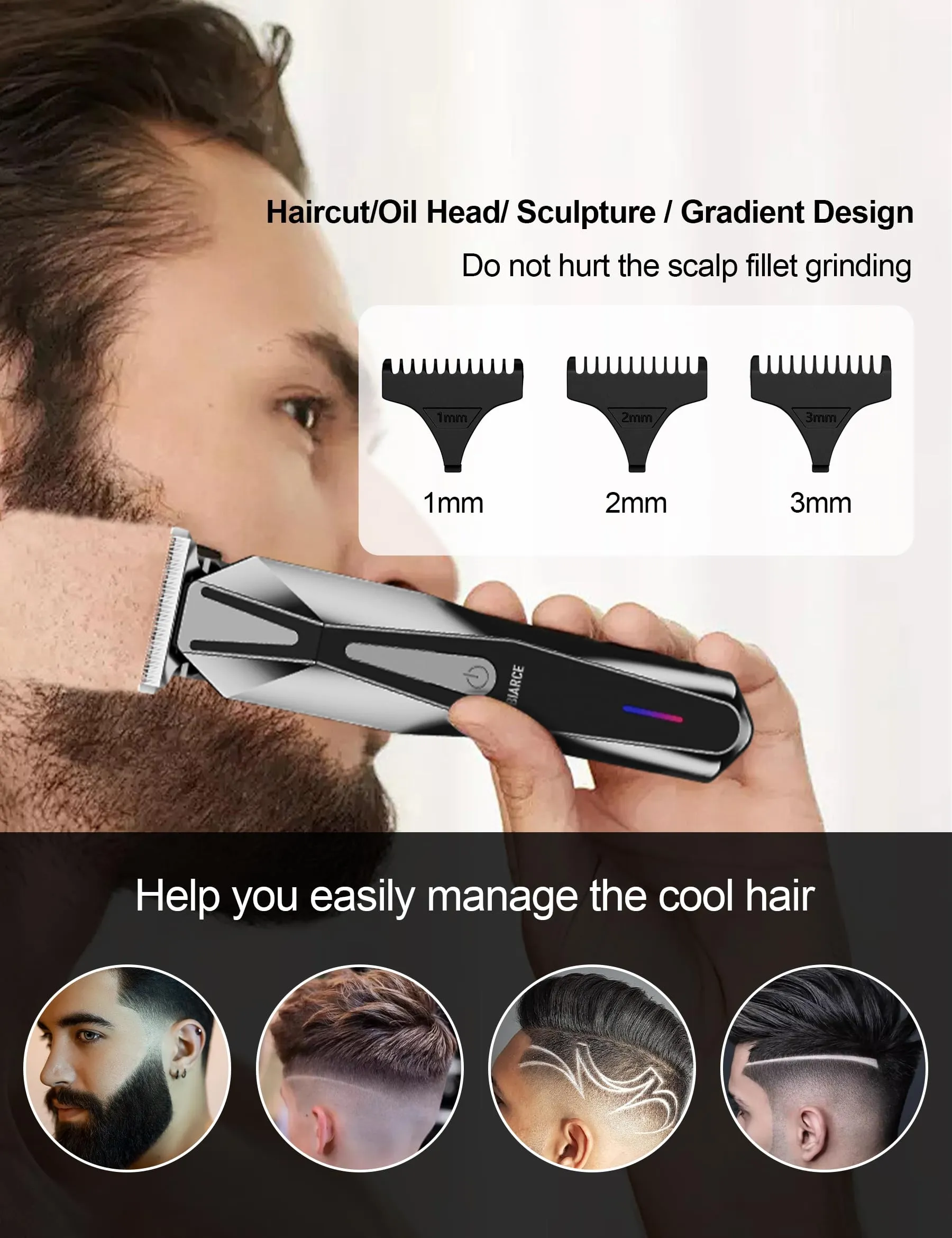 Beard Trimmer for Men,Cordless Beard Trimmers Men Rechargeable,Waterproof Beard Trimmer,Cordless Hair Clipper Electric T-Blade Trimmer Mens Grooming Kit for Mustache Body Face Beard, Gifts for Men