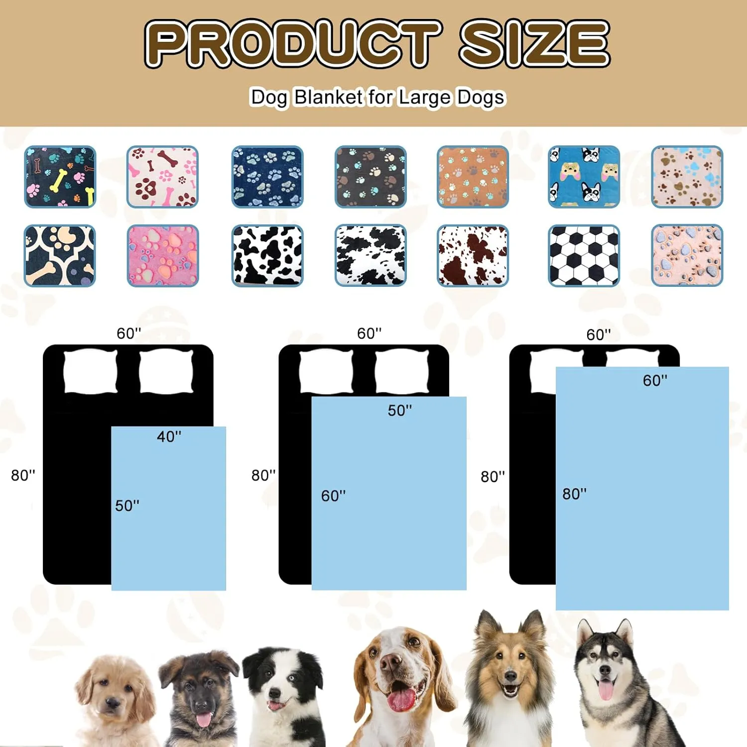 Blankets for Dogs, Dog Blankets for Large Dogs, Medium Dog Blanket Super Soft Fluffy Premium Fleece Pet Blanket Flannel Throw for Dog Puppy Cat Paw Blanket,Pink White,50x60 inch