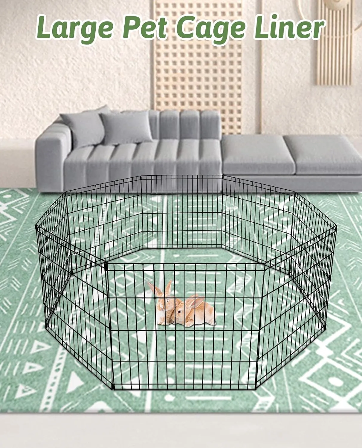 BNOSDM 79" X 55" Washable Bunny Cage Liners Large Rug for Rabbits Large Non Slip Pad for Bunnies Resuable Rabbit Cushion for Chinchillas Cats Guinea Pigs Ferrets Dogs