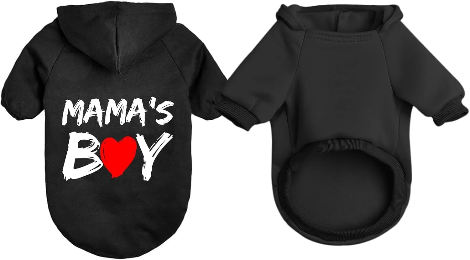 Cat Hoodies for Cats Pet Puppy Clothes Dog Hoodie Mama'Boy Printed Hooded Sweatshirt for Small Medium Size Dogs(Black,M)