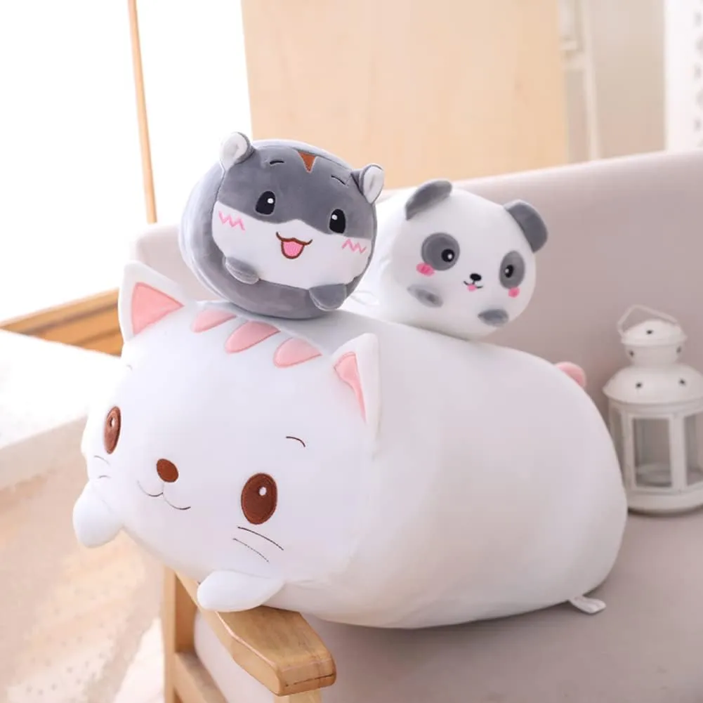 Cat Plush Hugging Pillow, Soft Kitten Cat Stuffed Animal Toy Body Pillow 33.5"