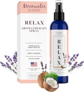 Coconut & Lavender RELAX Aromatherapy Spray  Tranquil & Comforting Essential Oil Mist for Showers, Pillows, Linens & Rooms  Natural Relaxation Spray for Tension Relief and a Calm Atmosphere