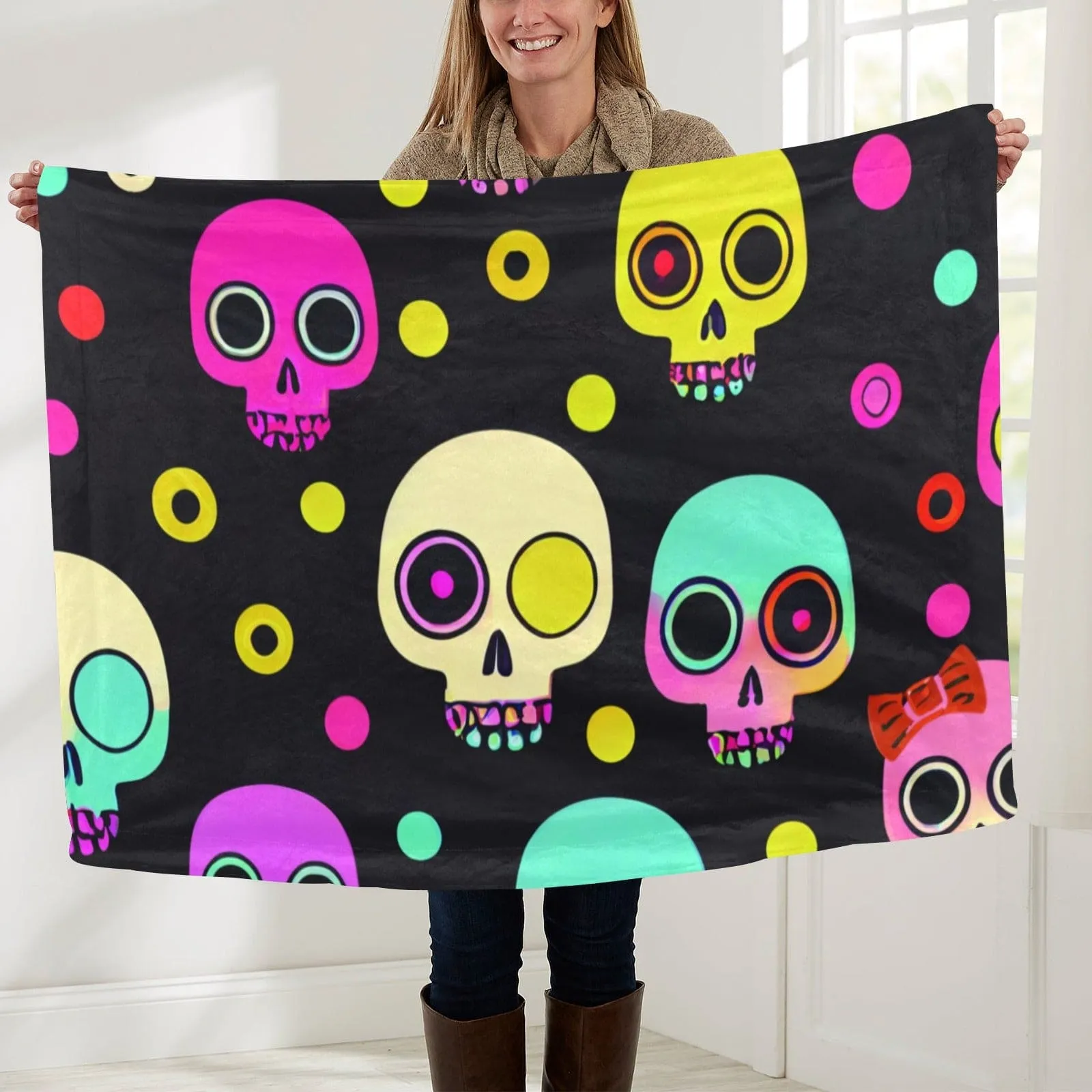 Colorful Skulls Baby Blanket 40" x 50"