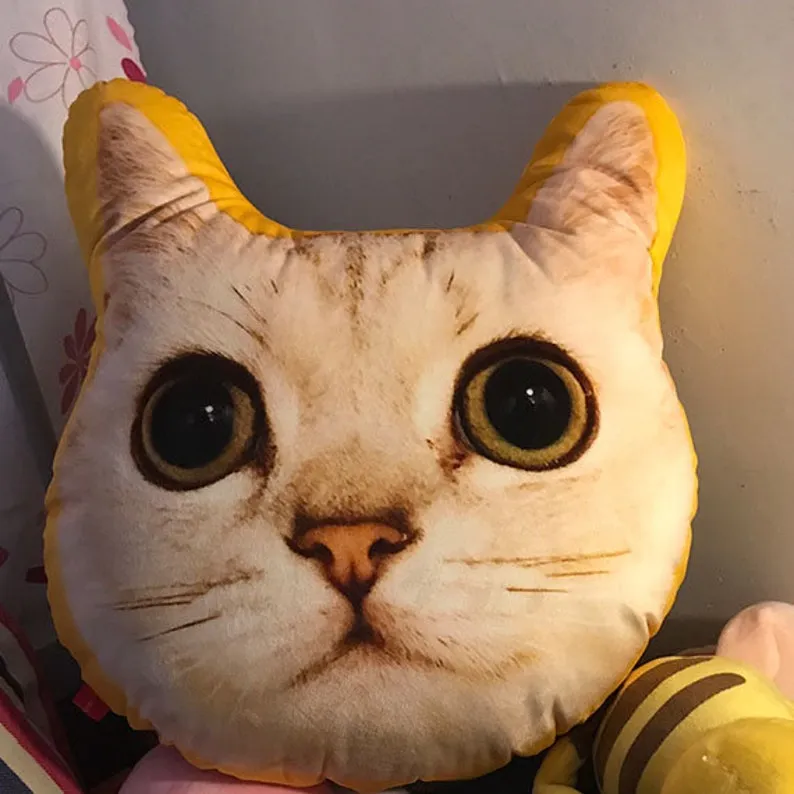 Custom Cat Face Personalized Pet Large Photo Pillow, Dog Pillow, Cat Pillow,Home Decor | Double-sided Print, Valentine's Day Gift, Hospital Gift Cat Lovers Gift