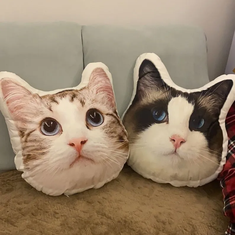 Custom Face Personalized Pet Large Photo Pillow, Dog Pillow, Cat Pillow,Home Decor | Double-sided Print, Valentine's Day Gift, Hospital Gift Dog Lovers Gift