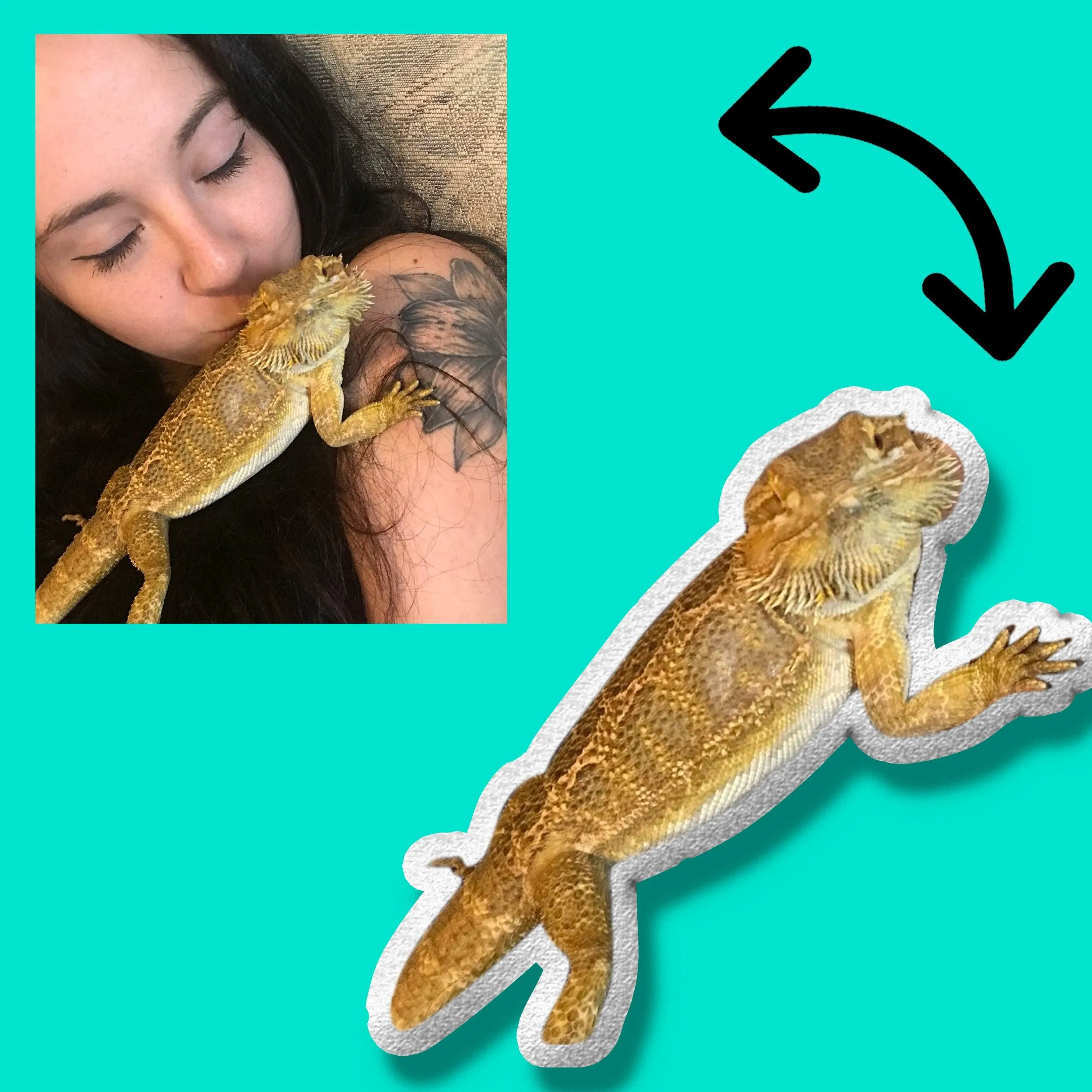 Custom Lizard Pet Pillow | Bearded Dragon Pillow Gift