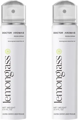 Doctor Aromas Room Spray Air Freshener Odor Eliminator - Elegant Scent for Home, Room or Bathroom, Dcor and Fresh Air Fragrance Aromatherapy Gift (Lemongrass, 2-pack)