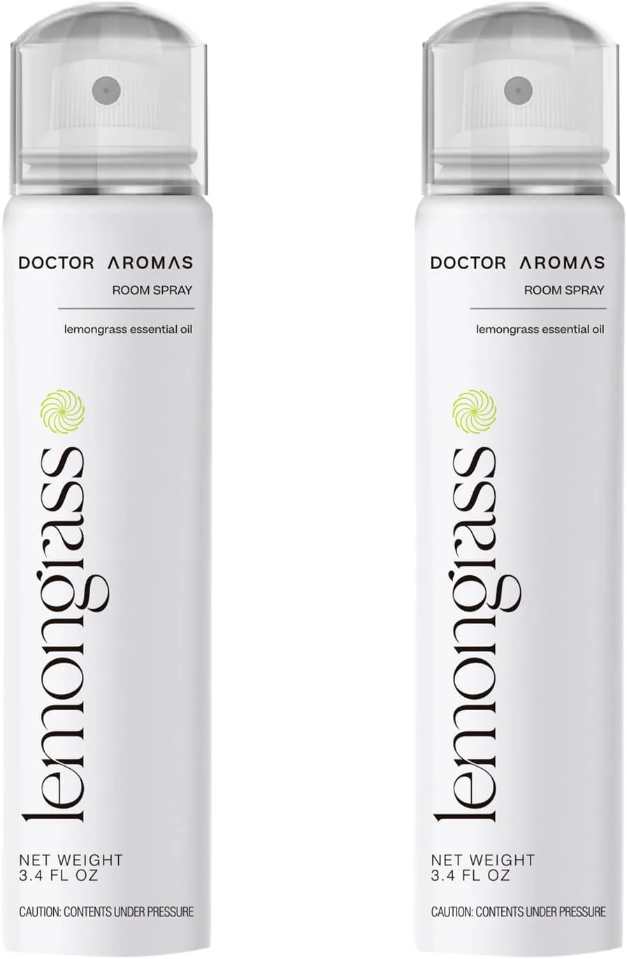 Doctor Aromas Room Spray Air Freshener Odor Eliminator - Elegant Scent for Home, Room or Bathroom, Dcor and Fresh Air Fragrance Aromatherapy Gift (Lemongrass, 2-pack)