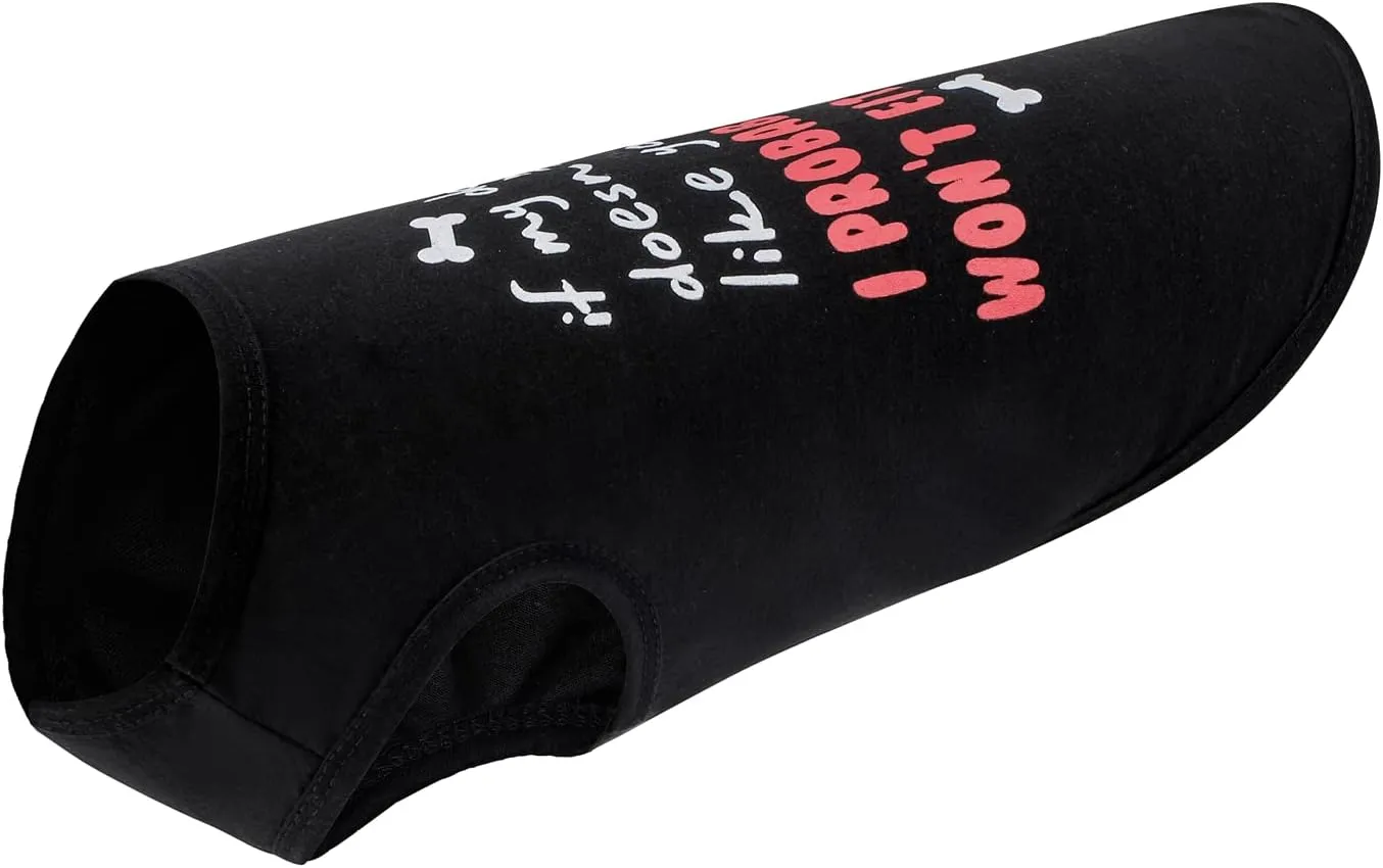 Dog Shirts Pet Printed Clothes with Funny Letters Summer Pet T Shirts Cool Puppy Shirts Breathable Dog Outfit Soft Dog Sweatshirt for Pet Dogs Cats (Large, Pattern-3)