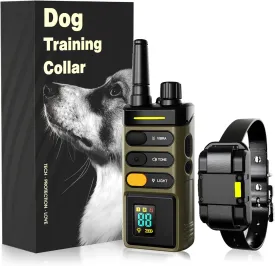 Dog Shock Collar, 5300FT 1mile Range Remote Control Unit and Innovative Dog Training Collar with IPX7 Waterproofing, Waterproof, Rechargeable, Shock, Vibration, Beep, 8-120lbs