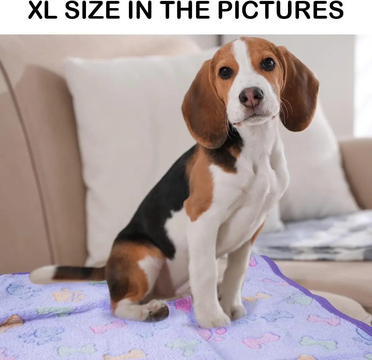 Dono 1 Pack 3 Dog Blankets, Soft Fluffy Fleece Pet Blanket Warm Sleep Mat Paw Print Design Puppy Kitten Throw Blankets Doggy Blanket for Dogs
