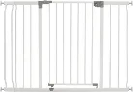 Dreambaby Liberty Extra-Wide Hallway Baby Safety Gate Set - with 3.5"/ 9cm Wide Extension - Smart Stay Open Feature - Fits Openings 39-45.5 inches Wide & 30 inches Tall - White - Model L777BB
