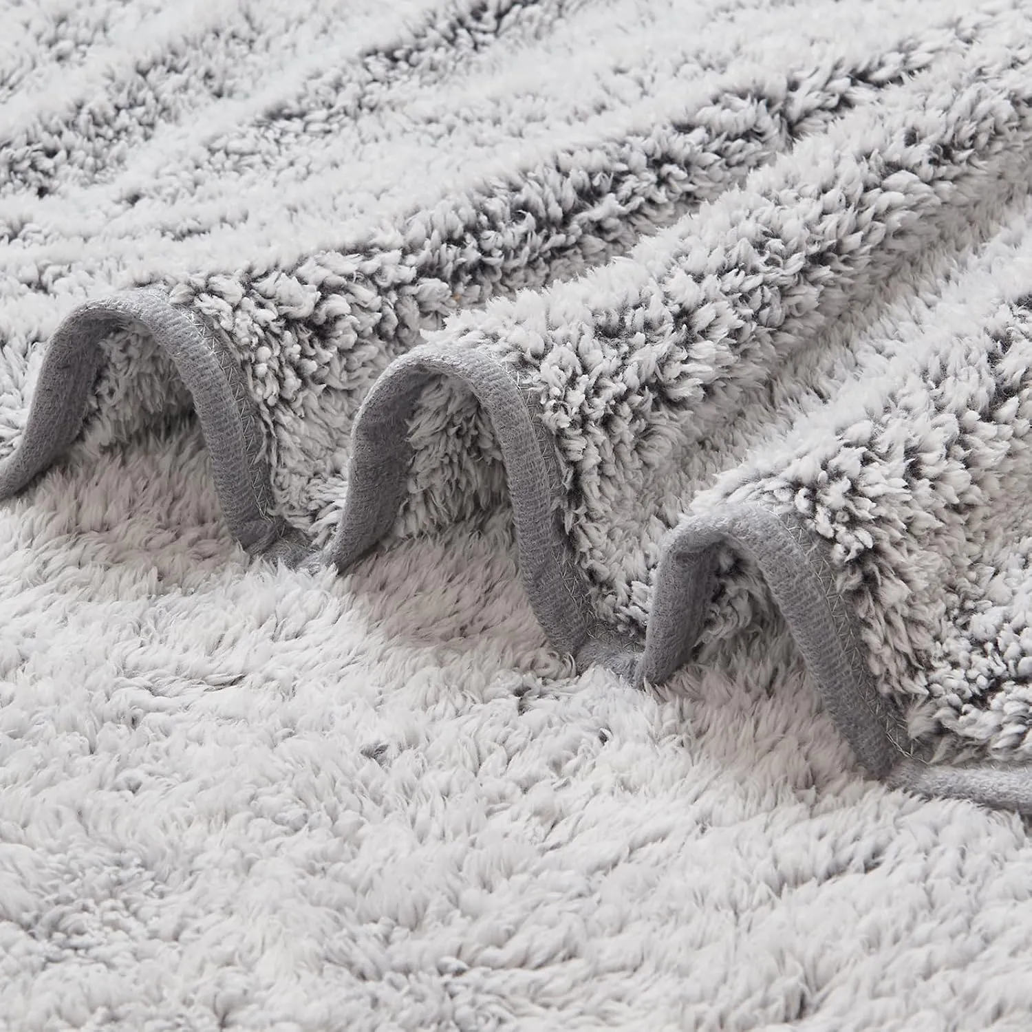 EMME Fleece Throw Blankets Soft Sherpa Plush Blankets for Couch Cozy Bed Blanket(Grey, 50"x60")