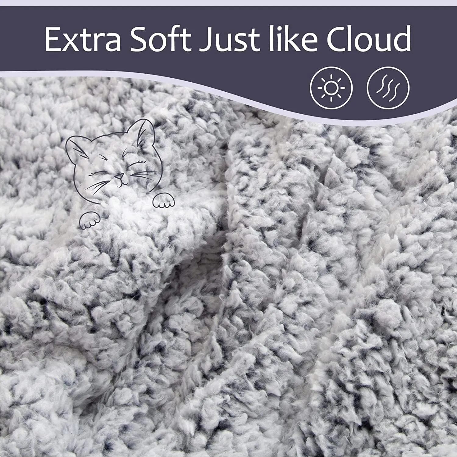 EMME Fleece Throw Blankets Soft Sherpa Plush Blankets for Couch Cozy Bed Blanket(Navy, 50"x60")