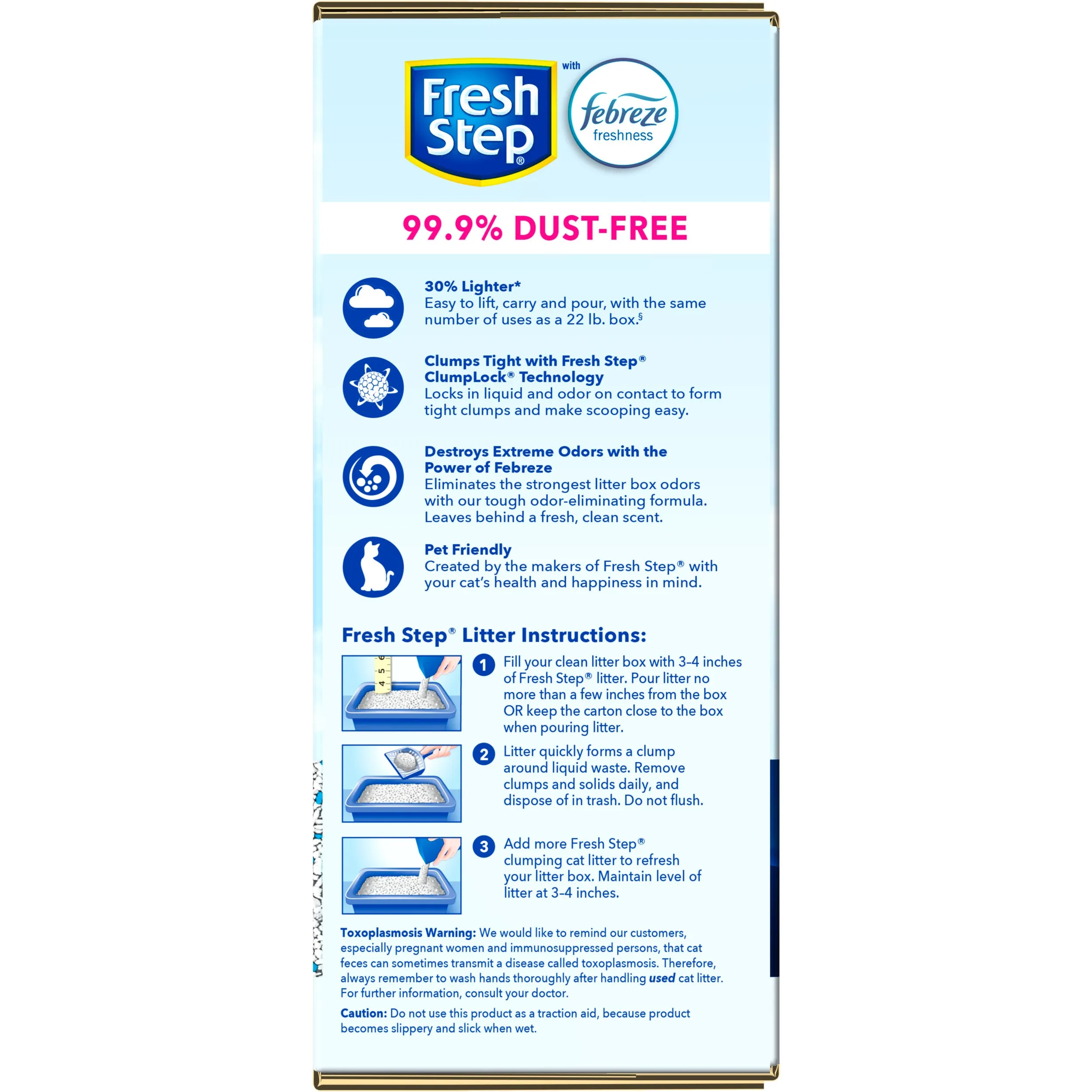 Fresh Step Lightweight Extreme Scented Litter with Febreze, Clumping Cat Litter, 15.4 lb