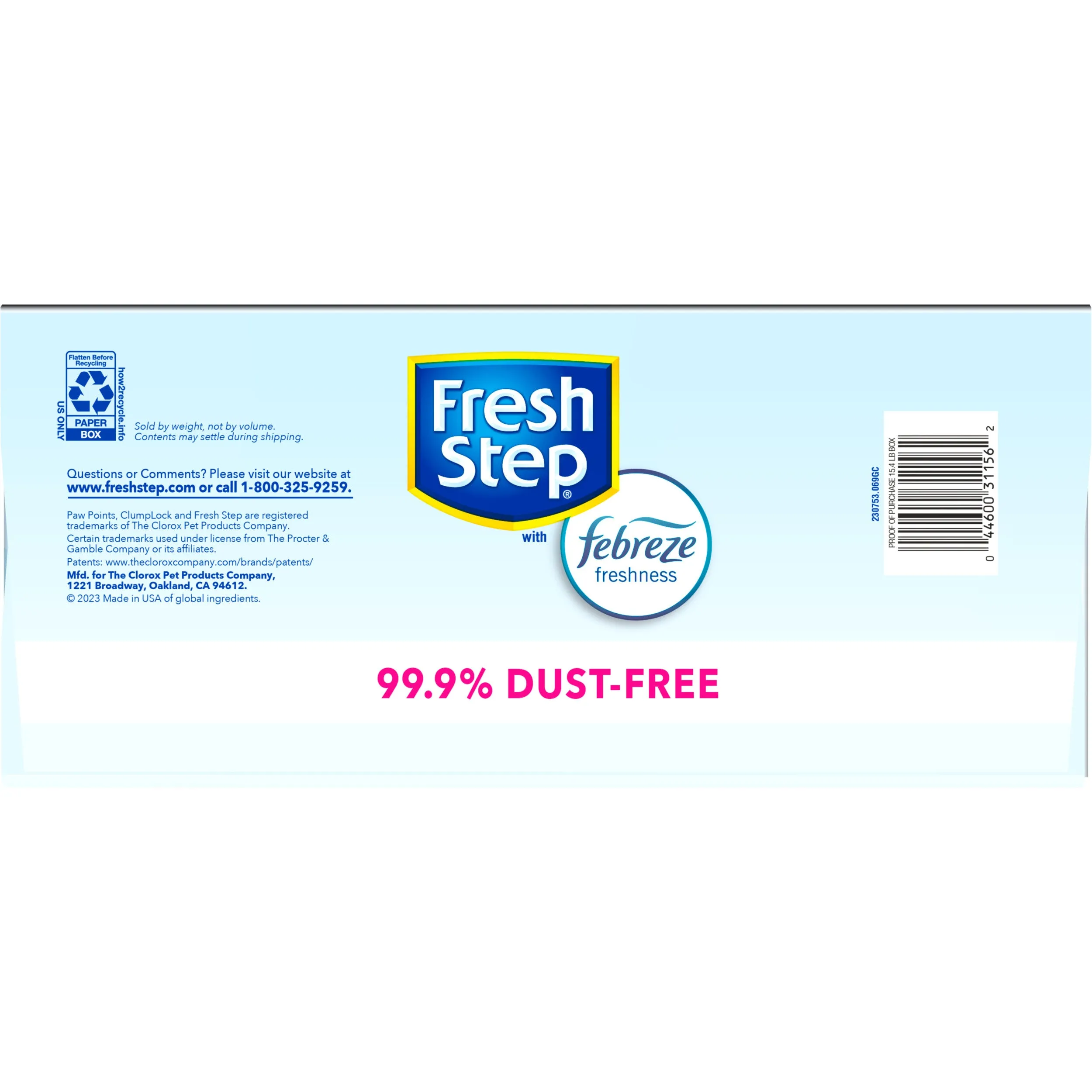 Fresh Step Lightweight Extreme Scented Litter with Febreze, Clumping Cat Litter, 15.4 lb