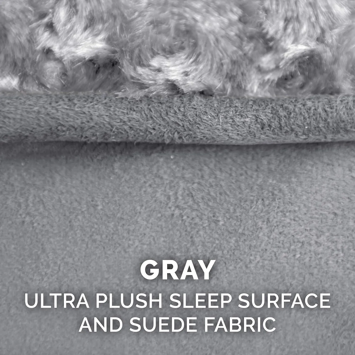 Furhaven Replacement Dog Bed Cover Ultra Plush Faux Fur & Suede Contour Luxe Lounger, Machine Washable - Gray, Jumbo Plus (XX-Large)