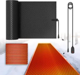 Heated Snow Melting Mat, 21 x 72 Inch Heated Outdoor Mats with 140  Setting Temps, 4 in/h Non Slip PVC Snow and Ice Melting Mat for Walkway Roof Stair Decks, Winter Snow Remove