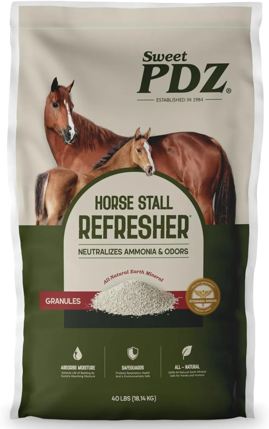 Horse Stall Refresher Granules, Stall Refresher Odor Eliminator (40 lbs)