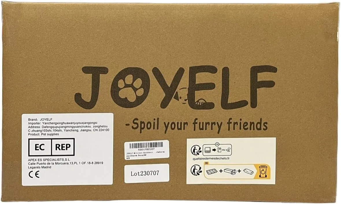 JOYELF Orthopedic Dog Bed for Medium Dogs,U-Shaped Foam Sofa Bed, Bolster Waterproof Pet Bed with Removable Washable Cover and Nonskid Bottom, for Small to Medium Dogs - Khaki