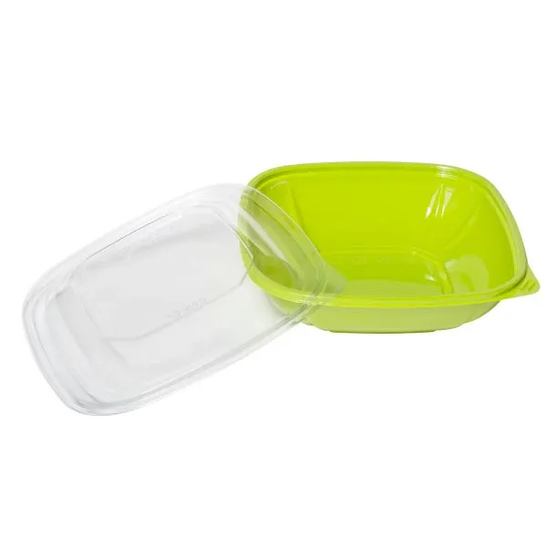 Karat 32oz PET Square Bowl, Green - 300 pcs