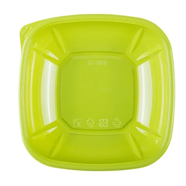 Karat 32oz PET Square Bowl, Green - 300 pcs
