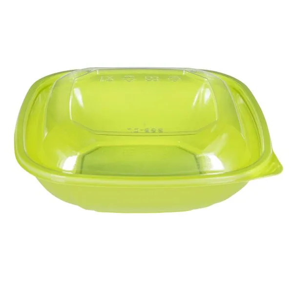 Karat 32oz PET Square Bowl, Green - 300 pcs