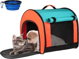 Large Dog Cat Carriers, Big Cat Carrier Soft Sided,Puppies up to 30Lbs, Collapsible Cat Dog Carrier with Plush Mat Travel Puppy Carrier - Large