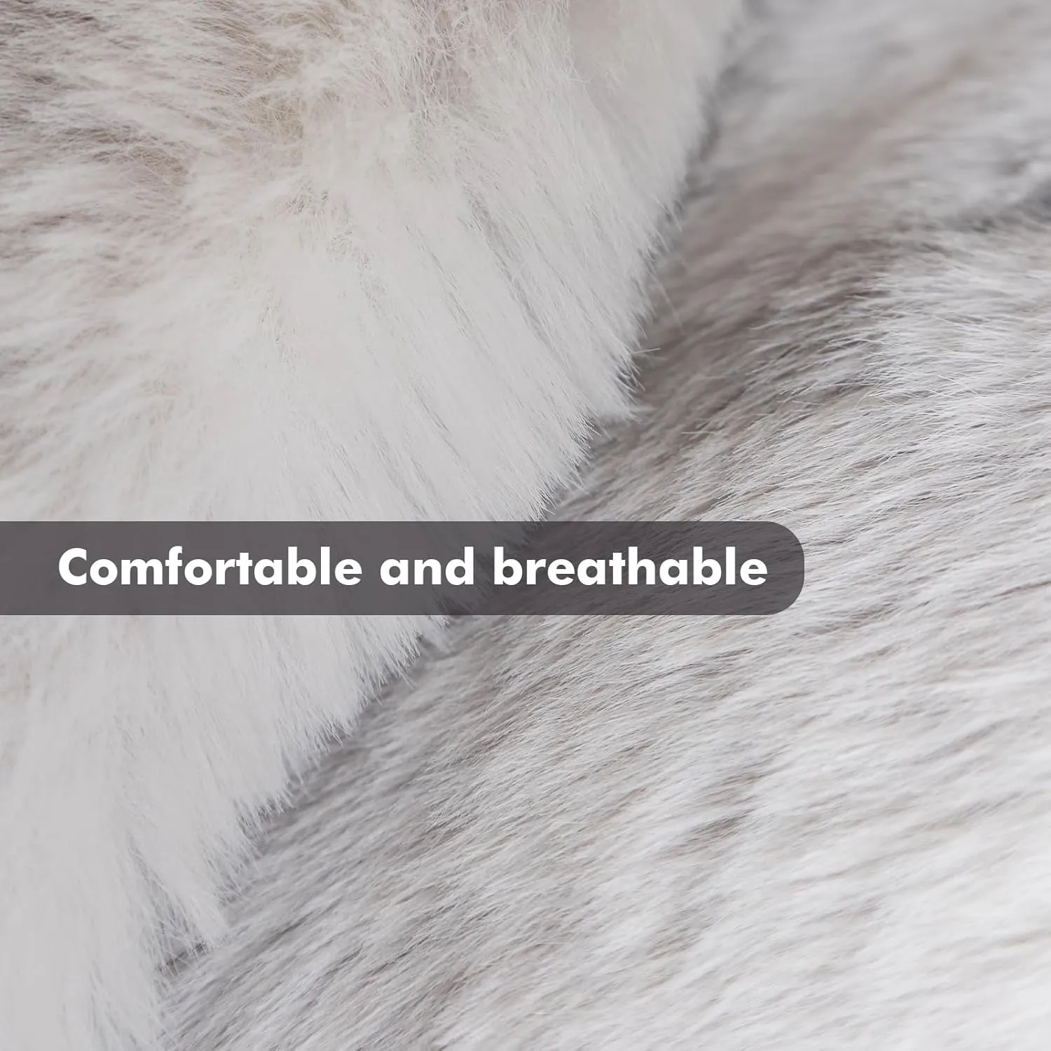 LiveGo Fuzzy Calming Dog Sofa Bed Mat, Washable Plush Couch Cover for Pets, Furniture Protector with Anti-Slip Bottom (Light Gray, 35.4"*35.4")