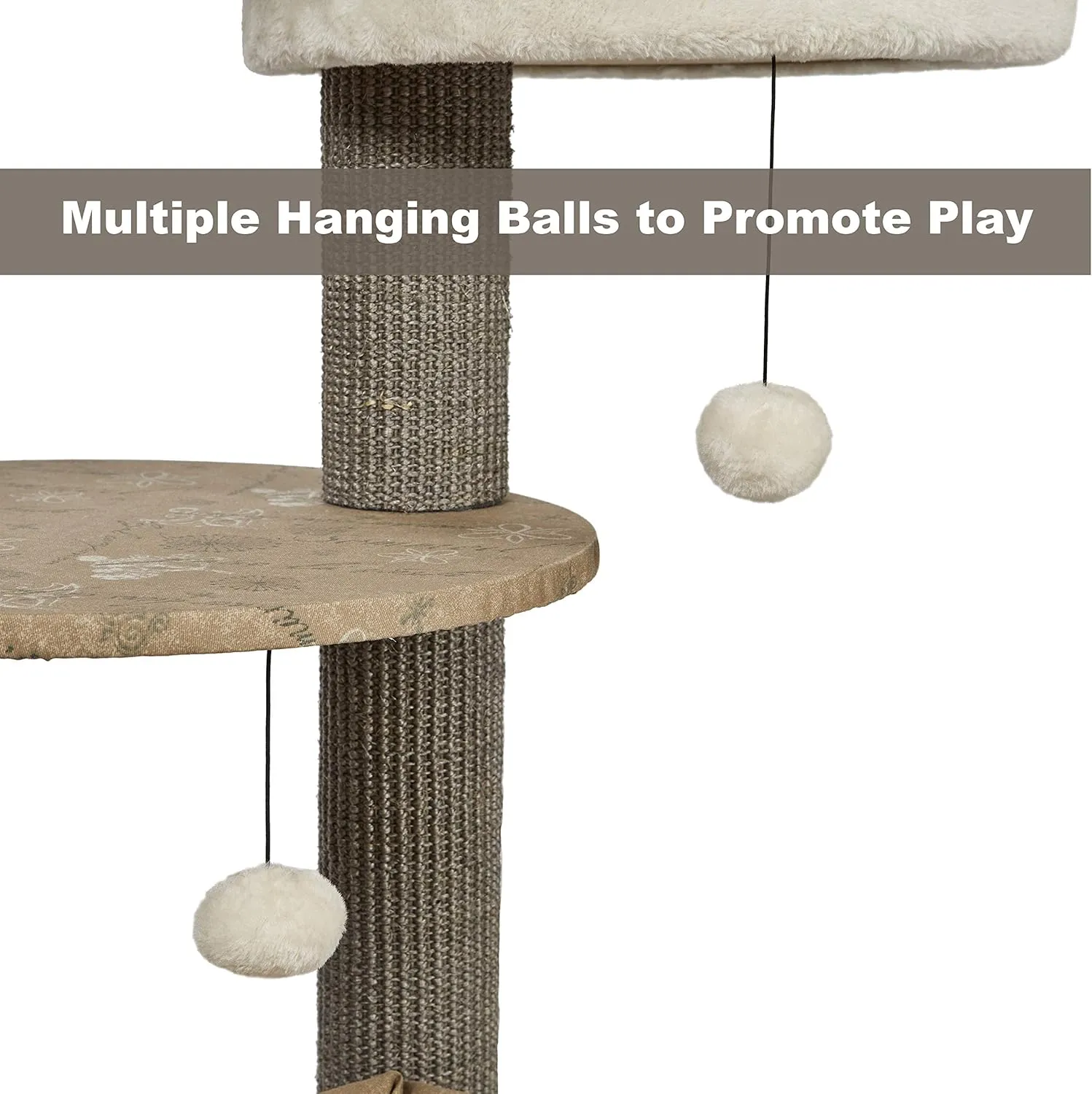 Midwest Homes for Pets 47.7-Inch Feline Nuvo Summit Fashionable Cat Tree with Removable Lounging Cat Bed, Brown & Tan (139S-TN)