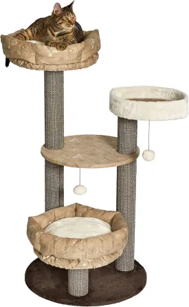 Midwest Homes for Pets 47.7-Inch Feline Nuvo Summit Fashionable Cat Tree with Removable Lounging Cat Bed, Brown & Tan (139S-TN)